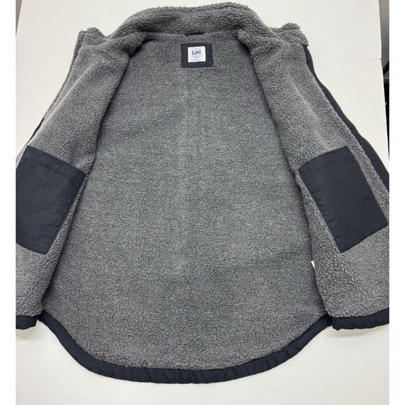 Lee Workwear Vest Mens XXL Sherpa Lined Canvas Black Full Zip Pockets - Picture 3 of 9